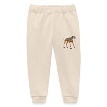 Doberman Cyborg Dog in Orange - Baby Organic Sweatpants by Stanley/Stella - soft Ecru - Front