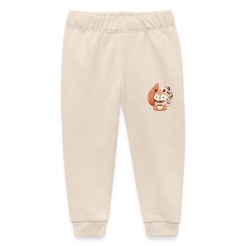 Zen Squirrel - Baby Organic Sweatpants by Stanley/Stella - soft Ecru - Front