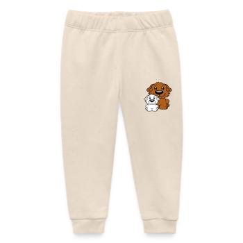 Zwei Hunde Familie Kind Mutter Vater Papa Mama Süß - Baby Organic Jogginghose Baby Tumbler von Stanley/Stella - Natur - Vorne