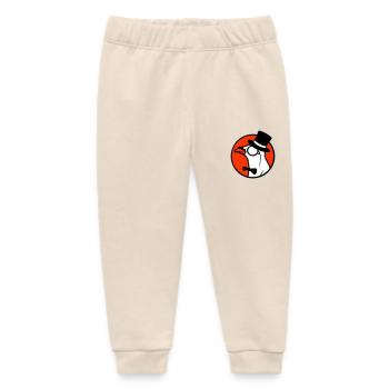 Sir Bird Top Hat Monocle Glasses Rich Mr. - Baby Organic Sweatpants by Stanley/Stella - soft Ecru - Front