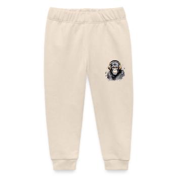 Kili the audiophile monkey - Baby Organic Sweatpants by Stanley/Stella - soft Ecru - Front