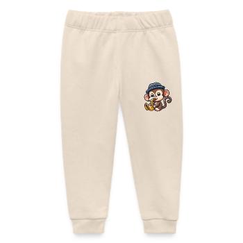 Schimpanse mit Saxophon - Baby Organic Jogginghose Baby Tumbler von Stanley/Stella - Natur - Vorne