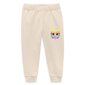 LGBT Cat Face Cat Gay Pride Rainbow Gay - Baby Organic Sweatpants by Stanley/Stella - soft Ecru - Front