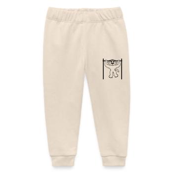 Dog Pull-ups Bar Muscles Gym Pull-Up Bar - Baby Organic Sweatpants by Stanley/Stella - soft Ecru - Front