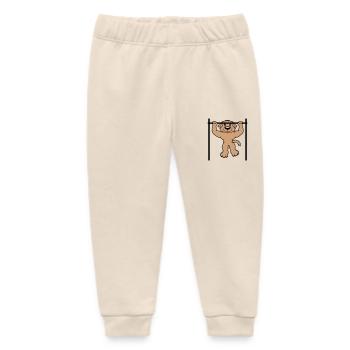 Dog Pull-ups Bar Muscles Gym Pull-Up Bar - Baby Organic Sweatpants by Stanley/Stella - soft Ecru - Front