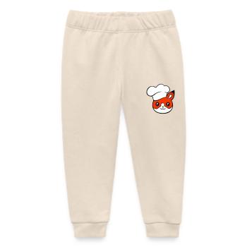 Fox Chef's Hat Chef Cooking Restaurant Kitchen - Baby Organic Sweatpants by Stanley/Stella - soft Ecru - Front