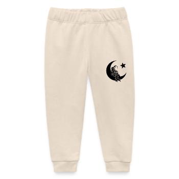 Man of the Moon - Turkish Astronaut Design - Baby Organic Sweatpants by Stanley/Stella - soft Ecru - Front