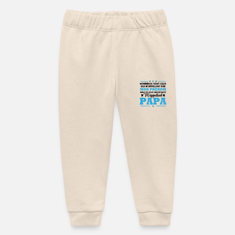 Les plus importants m'appellent papa - Pantalon de jogging bébé bio Stanley/Stella - écru doux