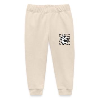 Cute Fantastic Creature - Baby Organic Sweatpants by Stanley/Stella - soft Ecru - Front