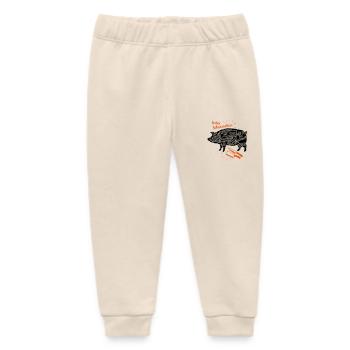 tasty piggy funny barbecue shirt gift - Baby Organic Sweatpants by Stanley/Stella - soft Ecru - Front