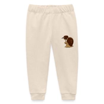 Escargot drôle mal - Pantalon de jogging bébé bio Stanley/Stella - écru doux - Devant