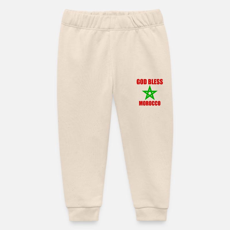 God bless morocco maroc - Pantalon de jogging bébé bio Stanley/Stella - écru doux