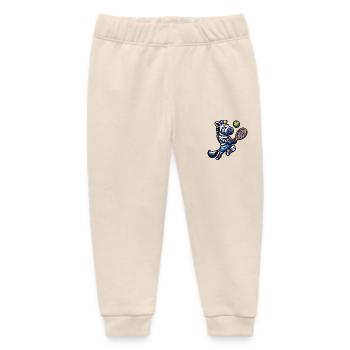 Zebra Tennis Player Serve - Baby Organic Sweatpants by Stanley/Stella - soft Ecru - Front