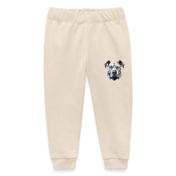 Dog Pitbull - Baby Organic Sweatpants by Stanley/Stella - soft Ecru - Front