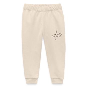 Dog Long Dachshund Pulse Heartbeat Frequency Funny - Baby Organic Sweatpants by Stanley/Stella - soft Ecru - Front
