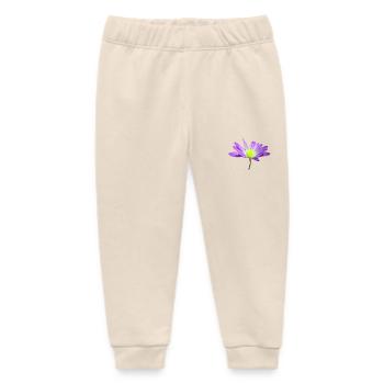 magical violet flower, blossom, nature - Baby Organic Sweatpants by Stanley/Stella - soft Ecru - Front