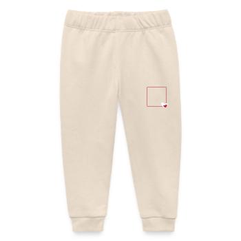 Herz Rahmen Ornament Linie Anpassbar - Baby Organic Jogginghose Baby Tumbler von Stanley/Stella - Natur - Vorne