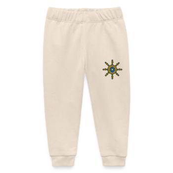 Dharma Wheel - Baby Organic Sweatpants by Stanley/Stella - soft Ecru - Front