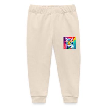 Noble Cat Oil Painting Design Oil Paints Paints Sty - Baby Organic Sweatpants by Stanley/Stella - soft Ecru - Front