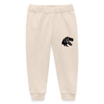 Dinosaur T-Rex Fan Design - Baby Organic Sweatpants by Stanley/Stella - soft Ecru - Front