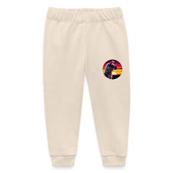 Lama Alpaca Sunset Side View - Baby Organic Sweatpants by Stanley/Stella - soft Ecru - Front