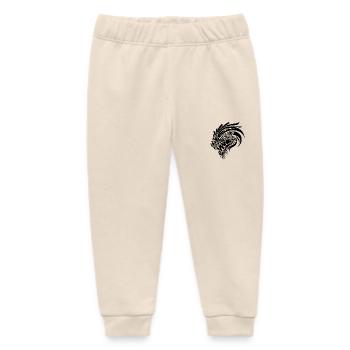 Roaring Chinese dragon in tattoo style - Baby Organic Sweatpants by Stanley/Stella - soft Ecru - Front