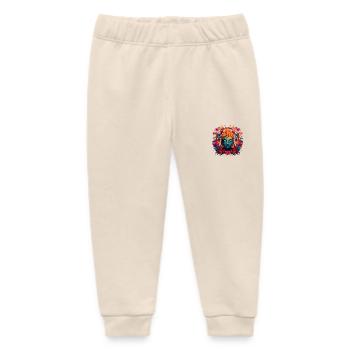 Majestic Blue Buddha Head Prince Siddhartha - Baby Organic Sweatpants by Stanley/Stella - soft Ecru - Front