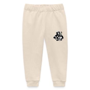 Cello Monkey Monkey Orchestra Street Art Banksy Style - Baby Organic Sweatpants by Stanley/Stella - soft Ecru - Front
