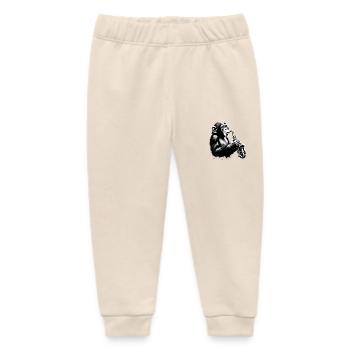 Saxophone Monkey Orchestra Street Art Banksy Style - Baby Organic Sweatpants by Stanley/Stella - soft Ecru - Front