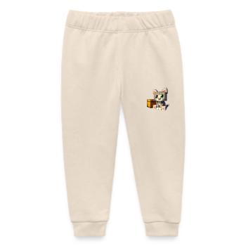 Pixel 3 Chat - Baby Organic Sweatpants by Stanley/Stella - soft Ecru - Front