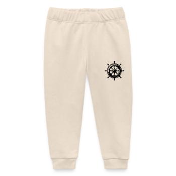 Klassisches Schiff Steuerrad große Segel Seefahrt - Baby Organic Jogginghose Baby Tumbler von Stanley/Stella - Natur - Vorne