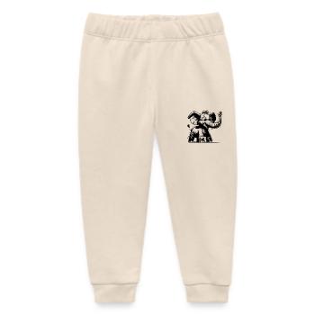 Elephant baby with huge trunk - Baby Organic Sweatpants by Stanley/Stella - soft Ecru - Front