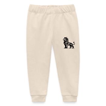 Proud tribal lion with wild mane - Baby Organic Sweatpants by Stanley/Stella - soft Ecru - Front