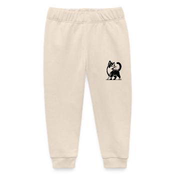 Elegante Stuben Katze mit süssem Blick - Baby Organic Jogginghose Baby Tumbler von Stanley/Stella - Natur - Vorne