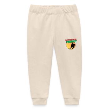 Practice Until Perfect -Ice Hockey - Baby Organic Sweatpants by Stanley/Stella - soft Ecru - Front