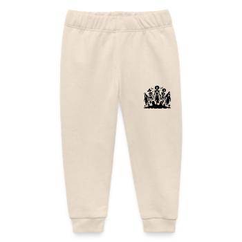 Skeletons Halloween Bat Cemetery Party - Baby Organic Sweatpants by Stanley/Stella - soft Ecru - Front