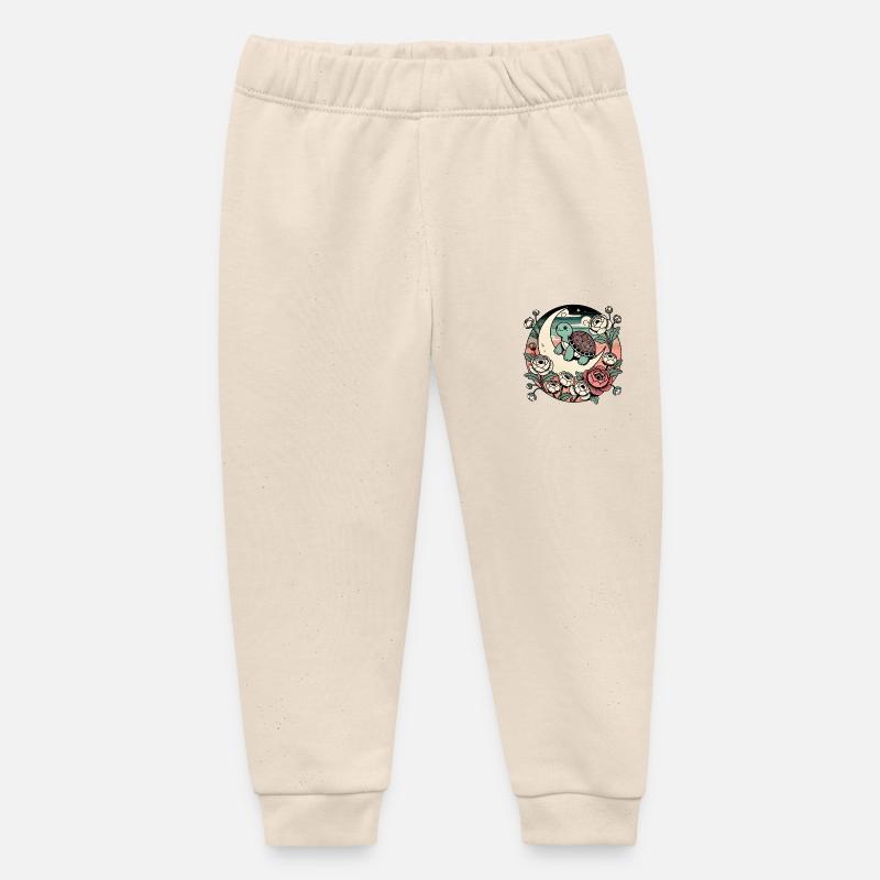 Tortue-boîte mignonne - Pantalon de jogging bébé bio Stanley/Stella - écru doux