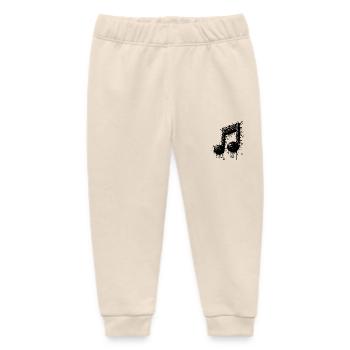 Liquid Music Eighth Notes Scale - Baby Organic Sweatpants by Stanley/Stella - soft Ecru - Front