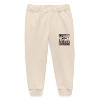 Helicopters Over Urban Cityscape - Baby Organic Sweatpants by Stanley/Stella - soft Ecru - Front