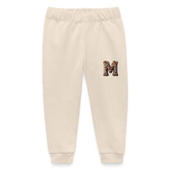 Fluffy letter M leopard fur - Baby Organic Sweatpants by Stanley/Stella - soft Ecru - Front