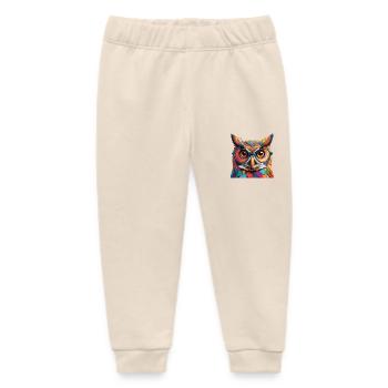 Eule Cool mit Brille Colored Tough - Baby Organic Jogginghose Baby Tumbler von Stanley/Stella - Natur - Vorne