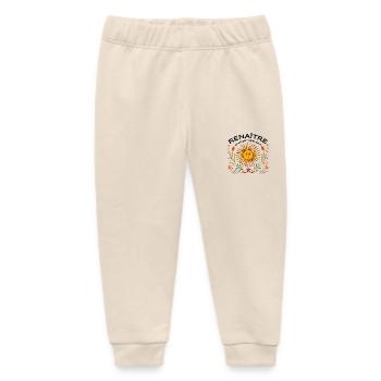 Reborn, Reveal, Achieve- Year's Resolution - Baby Organic Sweatpants by Stanley/Stella - soft Ecru - Front
