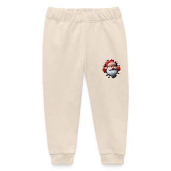 Santa in the hole from the front 4 - Baby Organic Sweatpants by Stanley/Stella - soft Ecru - Front