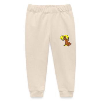 Lustiger Bär Braunbär Grizzy Insel Lehnt an Palme - Baby Organic Jogginghose Baby Tumbler von Stanley/Stella - Natur - Vorne