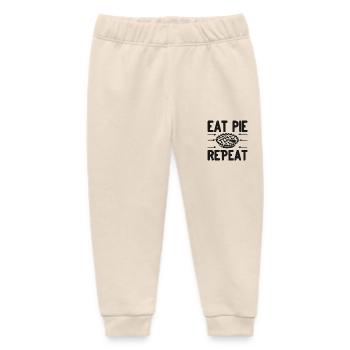 Eat Pie Repeat - Baby Organic Sweatpants by Stanley/Stella - soft Ecru - Front
