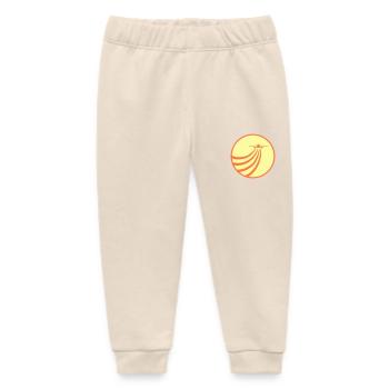 Airplane Flying In The Sun Flying Stripe Round - Baby Organic Sweatpants by Stanley/Stella - soft Ecru - Front
