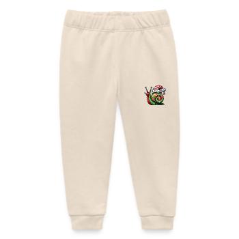 Christmas Snail Christmas Snail - Baby Organic Sweatpants by Stanley/Stella - soft Ecru - Front