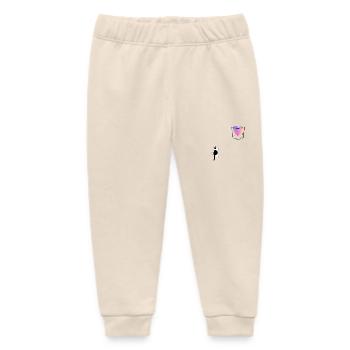 Cat Close to the Heart - Cat Lover Gift - Baby Organic Sweatpants by Stanley/Stella - soft Ecru - Front