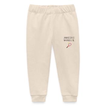 Never Without My Racket - Tennis Gift Idea - Baby Organic Sweatpants by Stanley/Stella - soft Ecru - Front