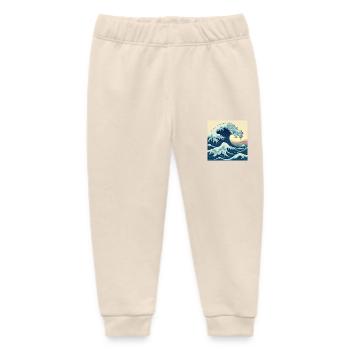 Fantastic Atlantic Ocean - Retro Ocean Waves - Baby Organic Sweatpants by Stanley/Stella - soft Ecru - Front